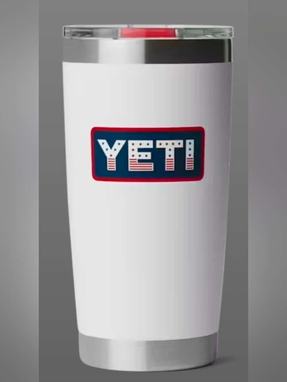 YETI Rambler 20oz Tumbler w magslider Lid "White Badge" New - Picture 7 of 11